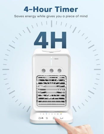 Mini Cooler for Room Auto Rotate, 3 Spray Modes, Cold Air, Mini Fan Top Ice Chamber, USB Compatible Air Cooler for Room Cooling, Low Power Consumption